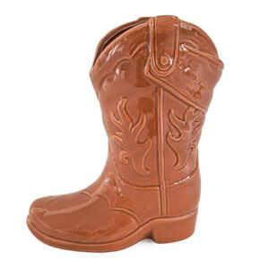 Aardewerk Cowboy boot vaas bruin