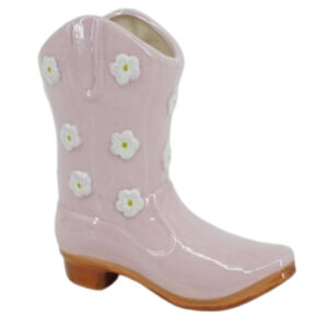 Aardewerk vaas cowboylaars roze