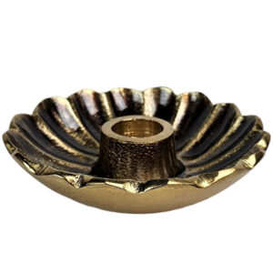 Kandelaar bloem zwart goud