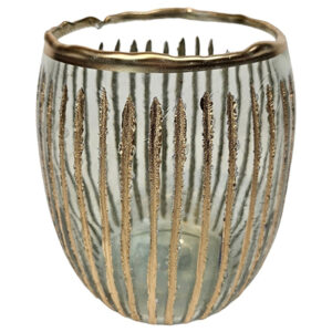 Glazen waxinelichthouder goud